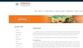 
							         Admissions - VIGNAN's FOUNDATION for SCIENCE, TECHNOLOGY ...								  
							    