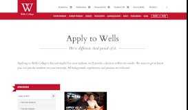 
							         Admissions | Wells College								  
							    