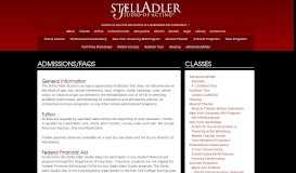 
							         Admissions/FAQs | Stella Adler Studio of Acting								  
							    