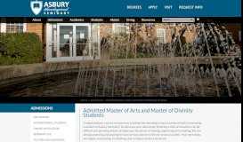 
							         Admitted Master of Arts and Master of Divinity Students - Asbury ...								  
							    