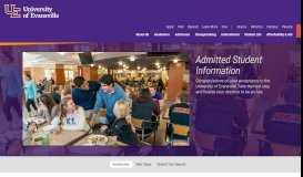 
							         Admitted Student Information - University of Evansville								  
							    