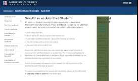 
							         Admitted Student Overnights | American University, Washington, DC								  
							    