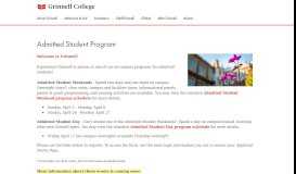 
							         Admitted Student Program - Grinnell College								  
							    