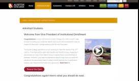 
							         Admitted Students - Austin College								  
							    