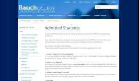 
							         Admitted Students - Baruch College Undergraduate Admissions								  
							    