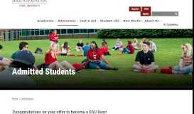 
							         Admitted Students | Bridgewater State University								  
							    