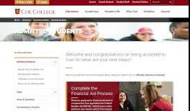
							         Admitted Students | Coe College								  
							    