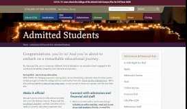 
							         Admitted Students · College of the Atlantic								  
							    