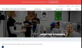 
							         Admitted Students - Columbia College Hollywood								  
							    