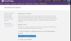 
							         Admitted Students | Cornell College								  
							    