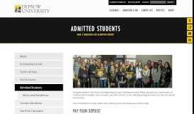 
							         Admitted Students - DePauw University								  
							    