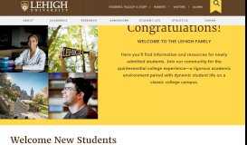 
							         Admitted Students | Lehigh University								  
							    