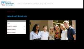
							         Admitted Students - Loyola Marymount University - Admission								  
							    