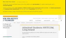 
							         Admitted Students: NYITCOM, Long Island | College of Osteopathic ...								  
							    