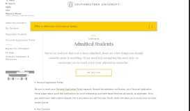 
							         Admitted Students • Southwestern University								  
							    