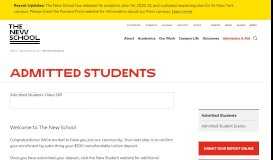
							         Admitted Students | The New School								  
							    