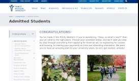 
							         Admitted Students | Trinity Western University								  
							    