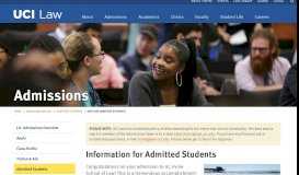 
							         Admitted Students - UCI Law								  
							    