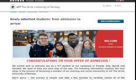 
							         Admitted students - UiT								  
							    