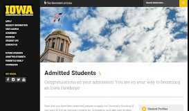 
							         Admitted Students | Undergraduate Admissions - The University of Iowa								  
							    