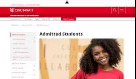 
							         Admitted Students - University of Cincinnati Admissions								  
							    
