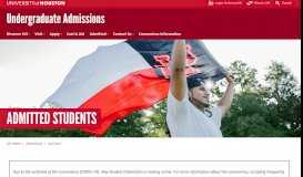 
							         Admitted Students - University of Houston								  
							    