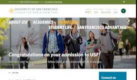 
							         Admitted Students - Welcome | University of San Francisco								  
							    