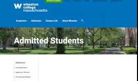 
							         Admitted Students - Wheaton College Massachusetts								  
							    