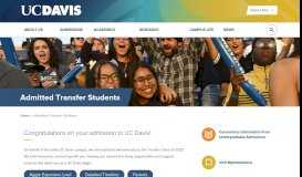 
							         Admitted Transfer Students | UC Davis								  
							    
