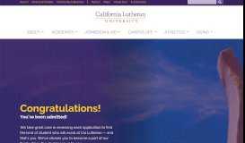 
							         Admitted Undergraduate Students | Cal Lutheran								  
							    