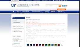 
							         Adobe » Computing Help Desk » University of Florida - UF Help Desk								  
							    