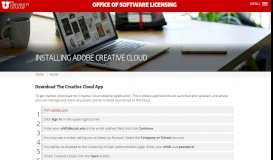 
							         Adobe - Office of Software Licensing - The University of Utah								  
							    
