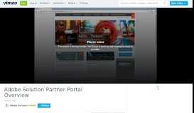 
							         Adobe Solution Partner Portal Overview on Vimeo								  
							    