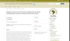 
							         Adoption and use of a university registration portal by undergraduate ...								  
							    