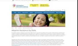 
							         Adoption Assistance by State - Child Welfare Information Gateway								  
							    