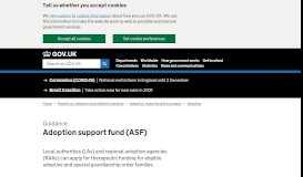 
							         Adoption support fund (ASF) - GOV.UK								  
							    