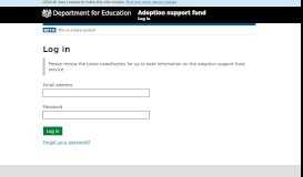 
							         Adoption support fund: Log in								  
							    