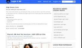 
							         adp eease com - Official Login Page [100% Verified] - Login 4 All								  
							    