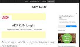 
							         Adp run login | ADP RUN Login For Employees and ... - Glim Guide								  
							    