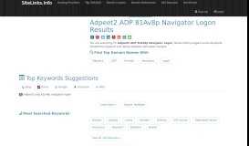 
							         Adpeet2 ADP 81Av8p Navigator Logon Results For Websites Listing								  
							    