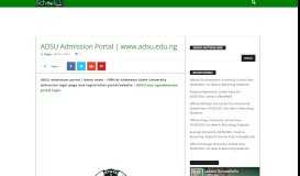 
							         ADSU Admission Portal | www.adsu.edu.ng - Schoolinfong.com								  
							    