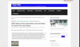 
							         ADSU Direct Entry Admission List and How To Check The List Online ...								  
							    