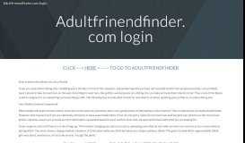 
							         Adultfrinendfinder.com login - Google Sites								  
							    
