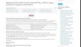 
							         Advance Auto Parts Credit Card Bill Pay, Online Login ...								  
							    