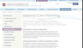
							         Advance Care Planning - CHCWM - Cancer & Hematology Centers of ...								  
							    