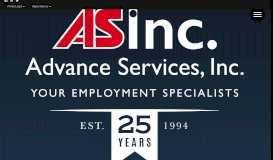 
							         Advance Services Inc. | Staffing & Temp Agency								  
							    