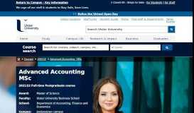 
							         Advanced Accounting MSc Full-time at Jordanstown 2019/20 | Ulster ...								  
							    