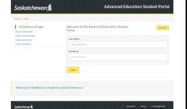 
							         Advanced Education Student Portal - Government of Saskatchewan								  
							    