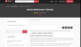 
							         Advanced Oracle WebCenter Tutorial - Mindmajix								  
							    