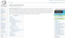 
							         Advanced Placement - Wikipedia								  
							    